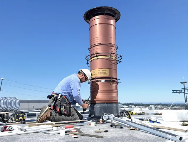 Installed chimney liner by Davidson Chimney Sweep in Davidson, NC