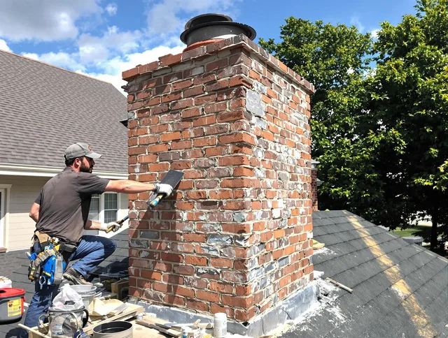 Completed chimney rebuild by Davidson Chimney Sweep in Davidson, NC