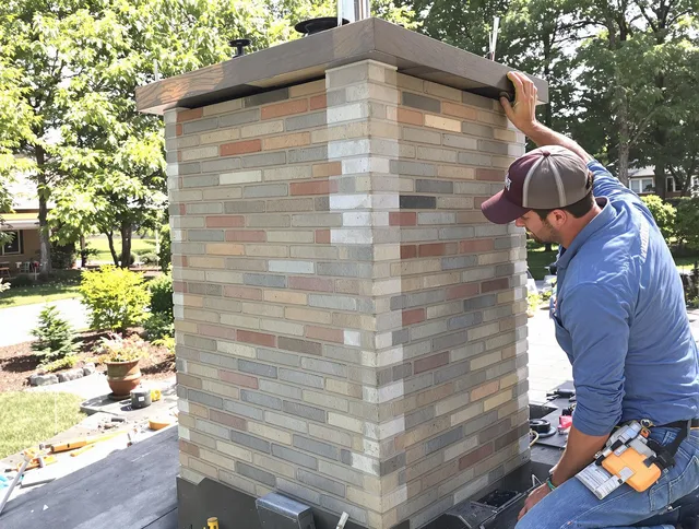 Davidson Chimney Sweep completing a modern chimney remodel in Davidson, NC