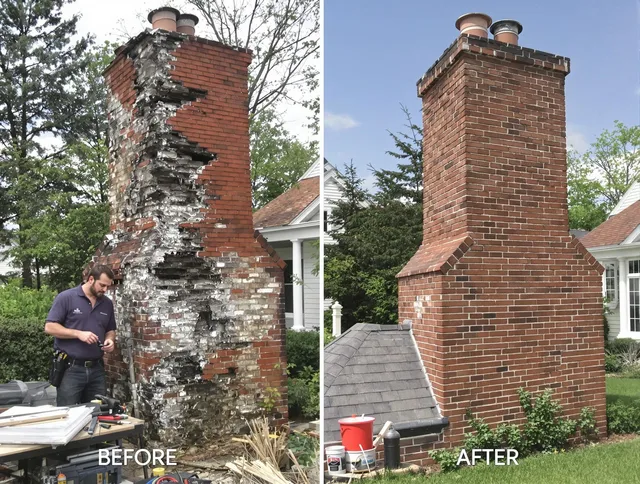 Davidson Chimney Sweep performing a full chimney restoration in Davidson, NC