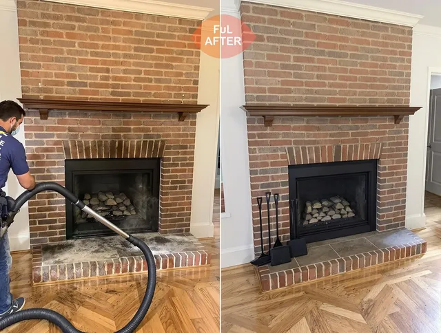 Davidson Chimney Sweep carefully sanitizing a fireplace in Davidson, NC