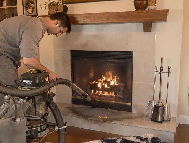 Routine fireplace upkeep by Davidson Chimney Sweep in Davidson, NC