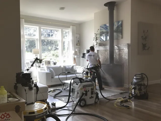 Soot removal service by Davidson Chimney Sweep for a fireplace in Davidson, NC